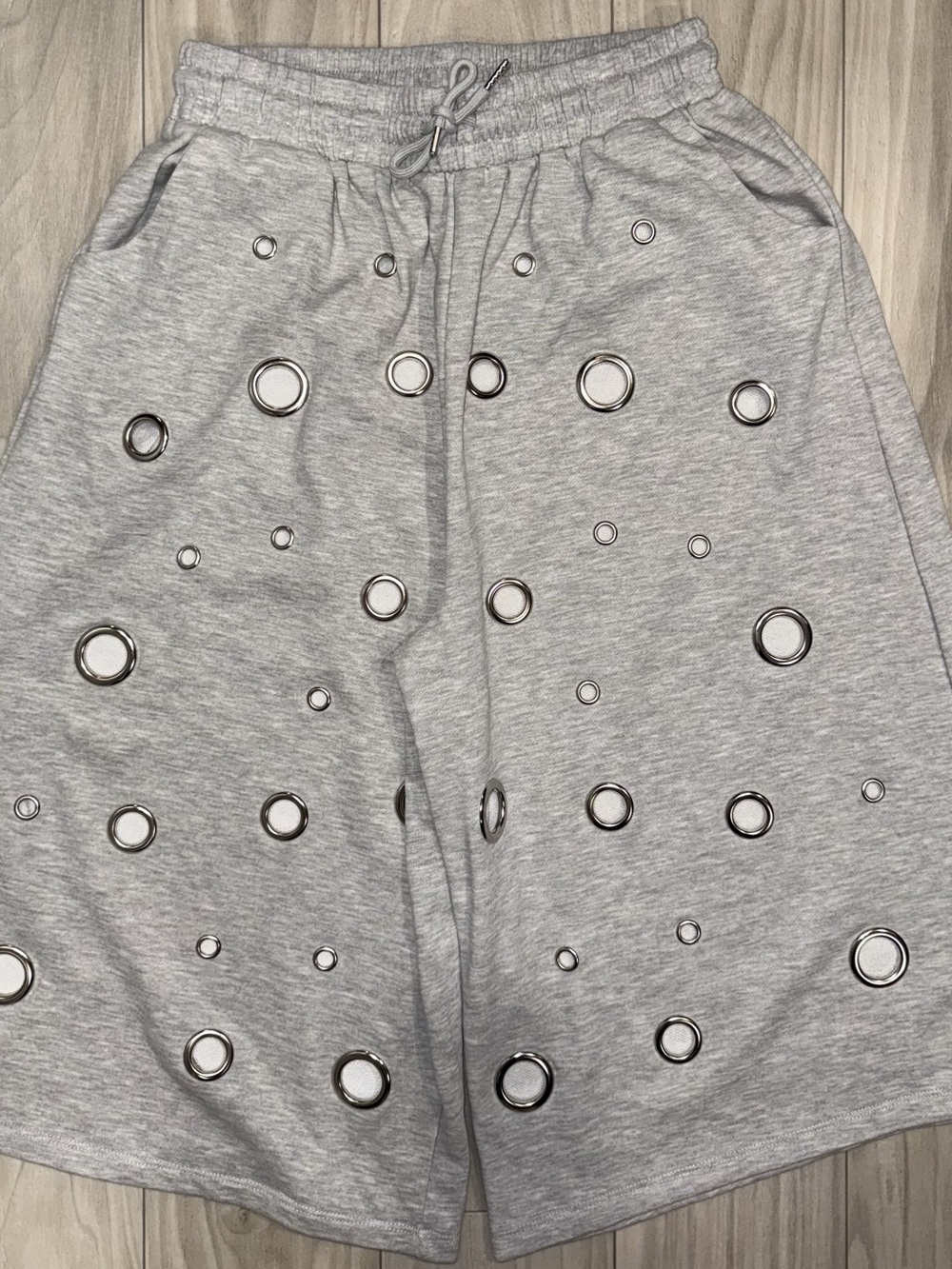 Love Highlight Gray Grommet Bermuda Shorts Like New